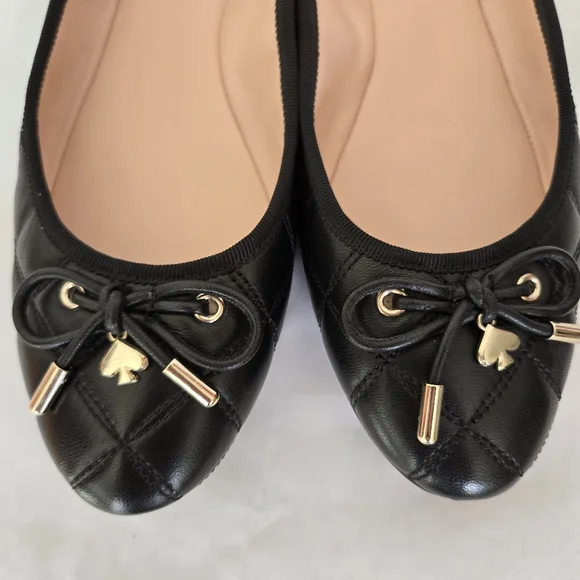 Kate Spade Black Leather Quilted Flats - Picture 3 of 13